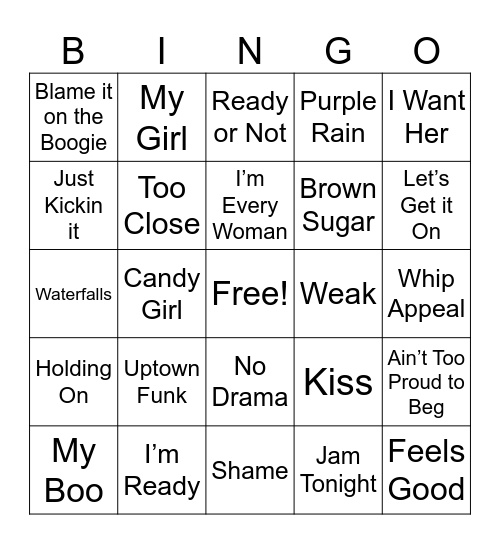 M U S I C Bingo Card