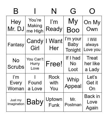 M U S I C Bingo Card