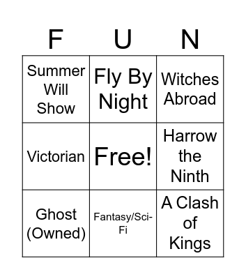 TBR Bingo (Fun Version) Bingo Card