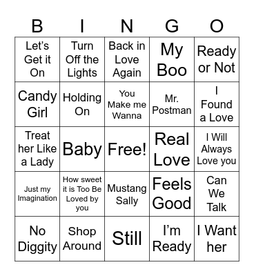 M U S I C Bingo Card