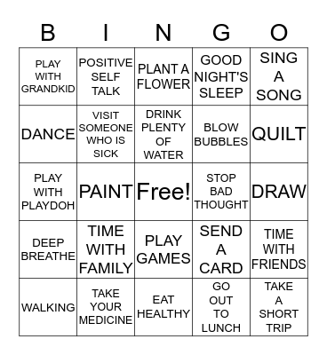 COPING SKILLS Bingo Card