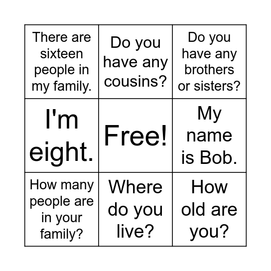 BINGO Card