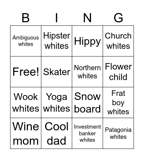 Mt. joy Bingo Card