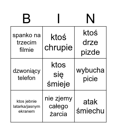 maraton Bingo Card