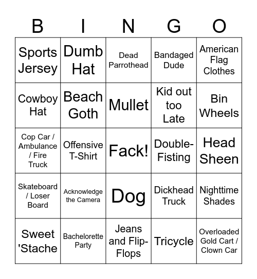 Sloppy Bones Jingo Bingo Card