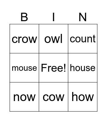 OW/OU Bingo Card