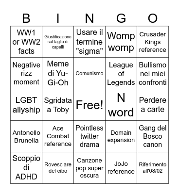 STRIDER BINGO Card