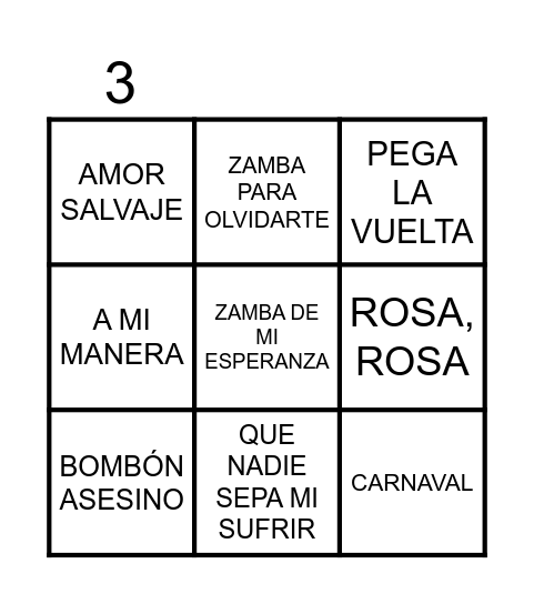 MÚSICA DE BINGO Card