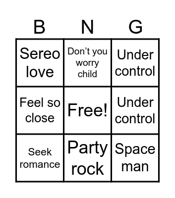 Playlist Prado Bingo Card