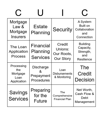 CUIC BINGO Card