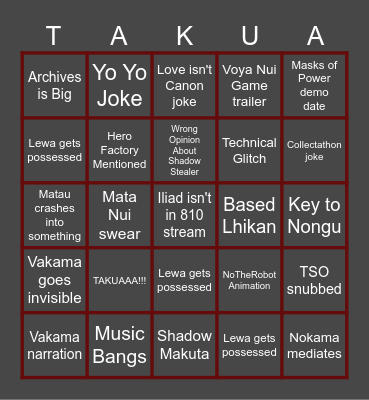810nicle Livestream Bingo Card