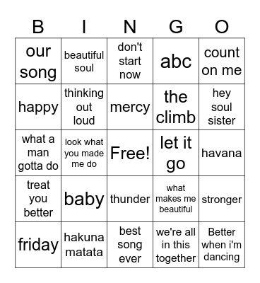 Back to School Bingo Card