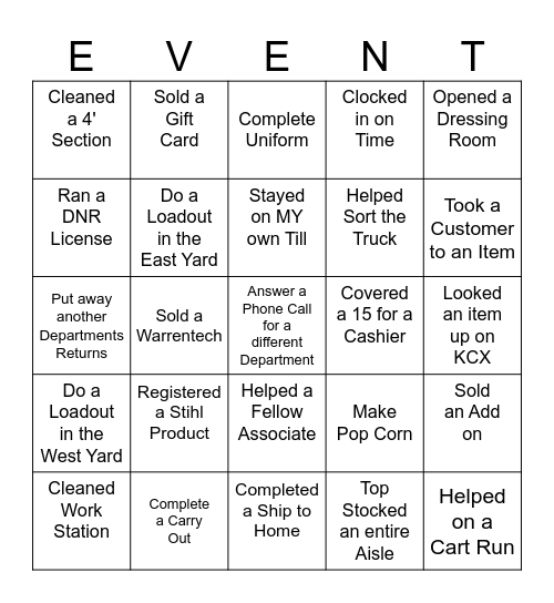 GOLD MEDAL TEAM Bingo Card