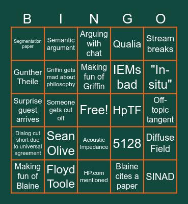The Noise Floor Bingo Card