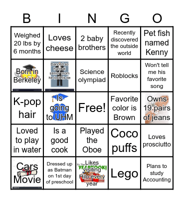 Robbie Bingo 2024 Bingo Card