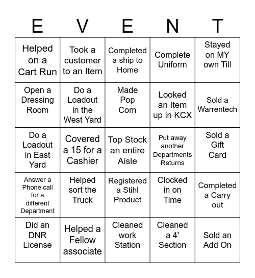 GOLD MEDAL TEAM Bingo Card