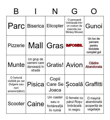Google Maps Bingo Card