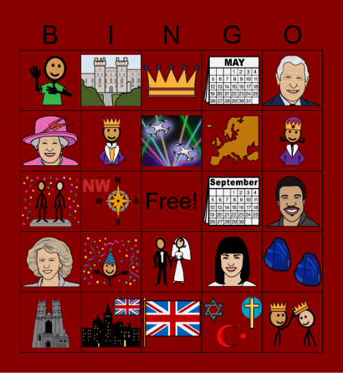 Coronation of King Charles III Bingo Card