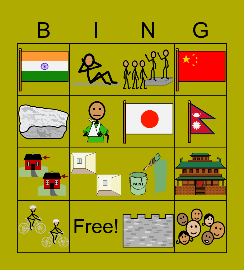 Chapter 2: Joe is in Asia Bingo Card