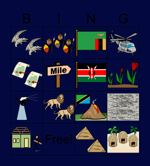 Chapter 3: Joe is in Africa Bingo Card