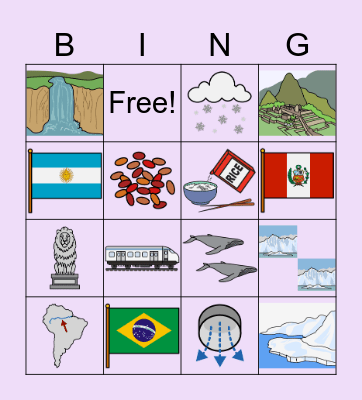Chapter 5: Joe is in South America Bingo Card