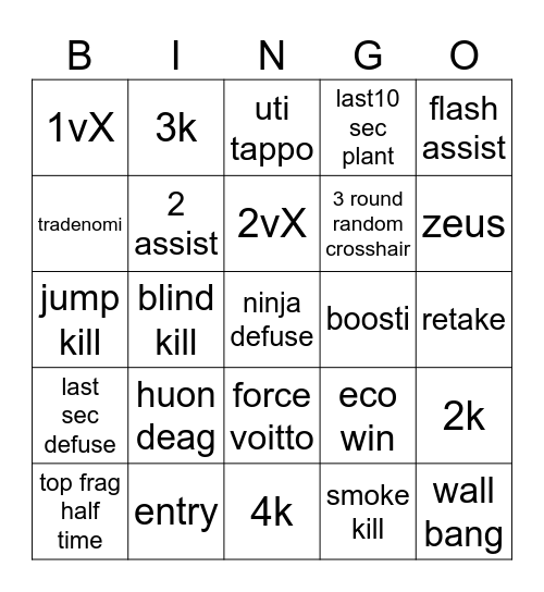 lani bingoo Bingo Card