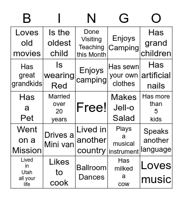 MARRIAGE BINGO Card