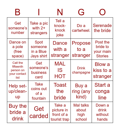 MAL BINGO Card