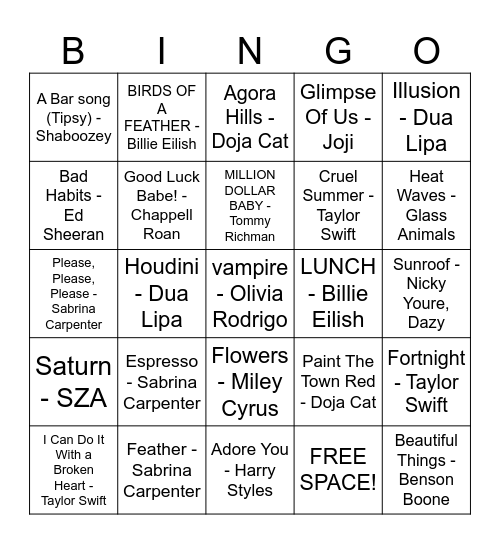 radio bingo Card