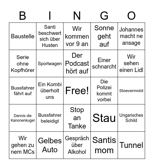 Bussbingo Card