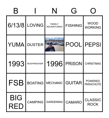 Everett's 70th Birthday Bingo Card