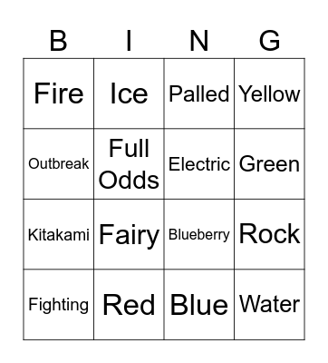 Shiny Bingo Card