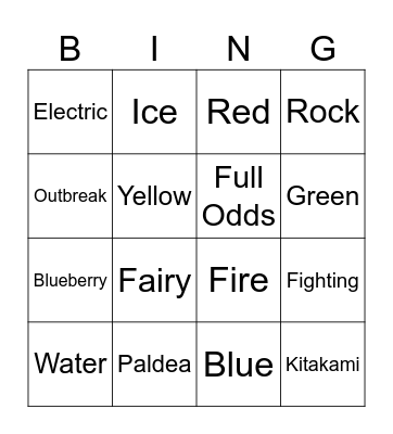 Shiny Bingo Card