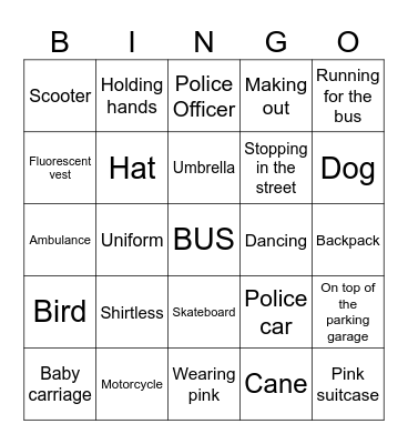 Skyhouse Bingo Card