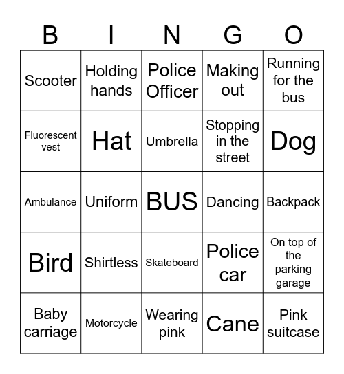 Skyhouse Bingo Card