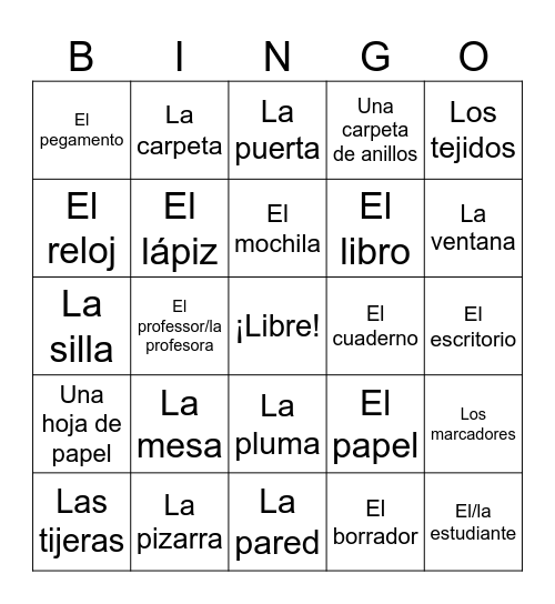 Objetos de la Clase Bingo Card