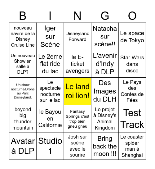 Bingo D23 Bingo Card