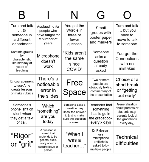 We're baaaaack.... Bingo Card