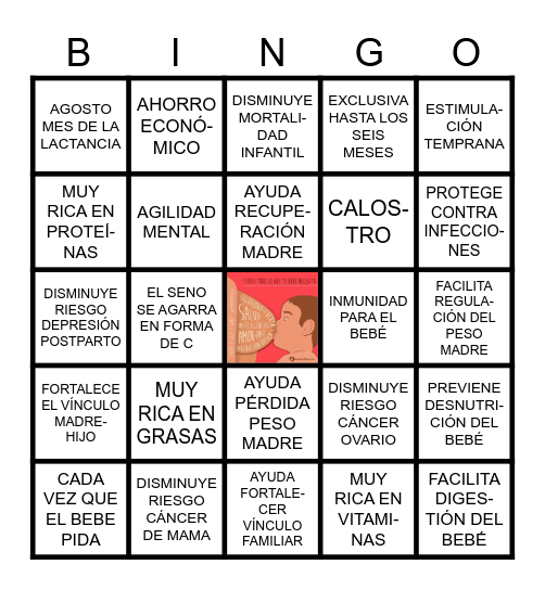 LACTANCIA MATERNA Bingo Card