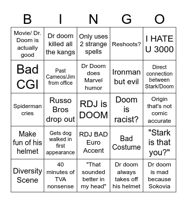 Doomsday Bingo Card Bingo Card