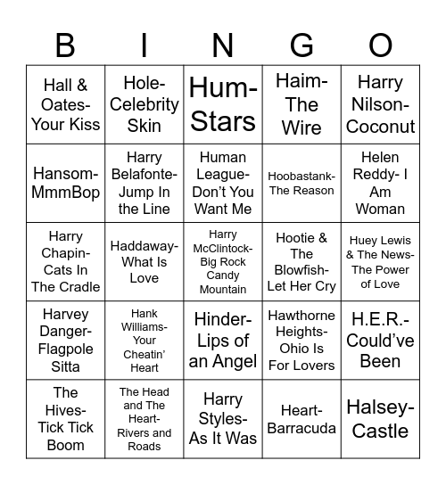 Radio Bingo What The "H" Bingo Card