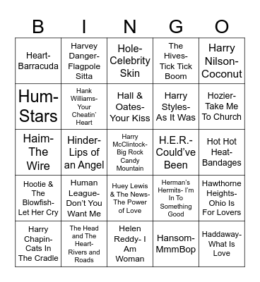 Radio Bingo What The "H" Bingo Card