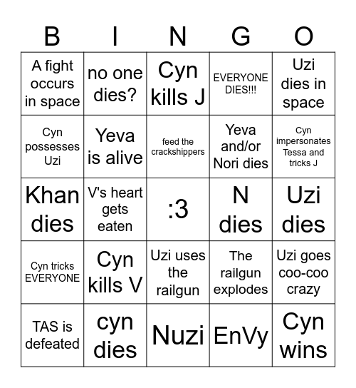 MD EP 8 PREDICTIONS Bingo Card