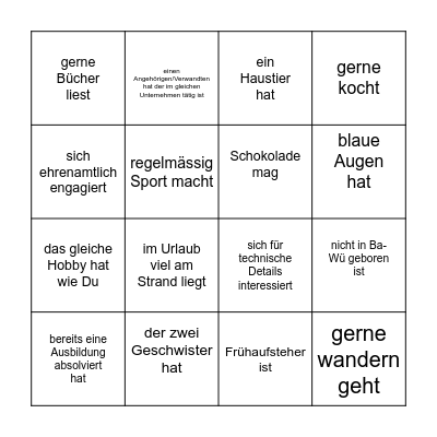 AZUBI-BINGO Card