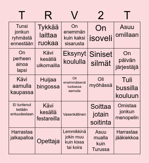 RyhmäytysBingo Card