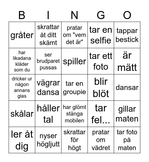 Du eller någon annan... Bingo Card