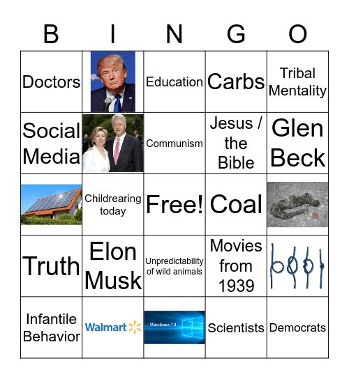 Grandad Bingo Card