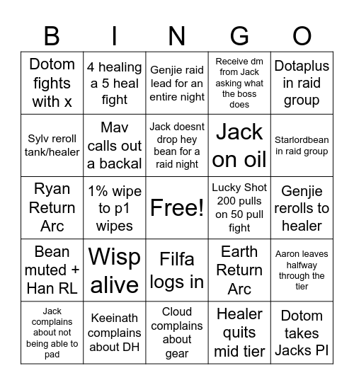 Lucky Shot Bingo V2 Bingo Card