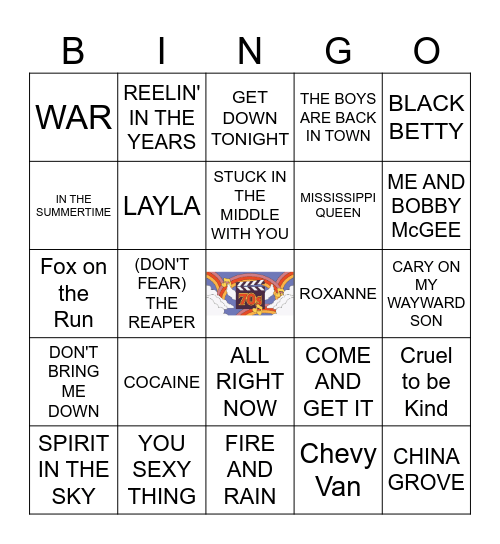 70S ROUND Bingo Card