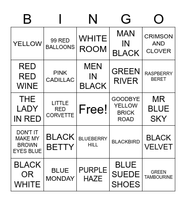 COLOR ROUND Bingo Card